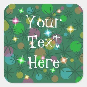 Éclairage de Noël 'Votre texte' autocollant aquare