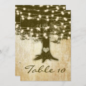 Éclairage de table de mariage avec carte de numéro (Devant / Derrière)