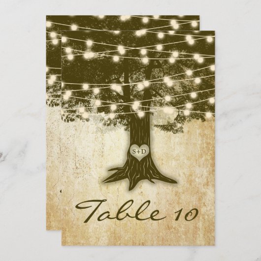 Éclairage de table de mariage avec carte de numéro (Devant / Derrière)