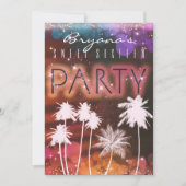 Éclairage d'été et invitation à la fête des palmie (Devant)