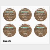 Éclairage en bois d'écorce Sticker Turquoise doux (Feuille)