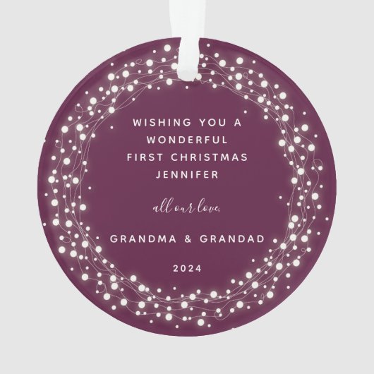 Éclairage la première photo de Noël du bébé (dos)