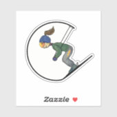 Éclairage Quad Skier - Sticker (Feuille)