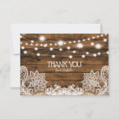 Éclairages à cordes Carte de remerciements bois et (Devant)