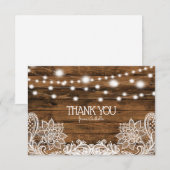 Éclairages à cordes Carte de remerciements bois et (Devant / Derrière)