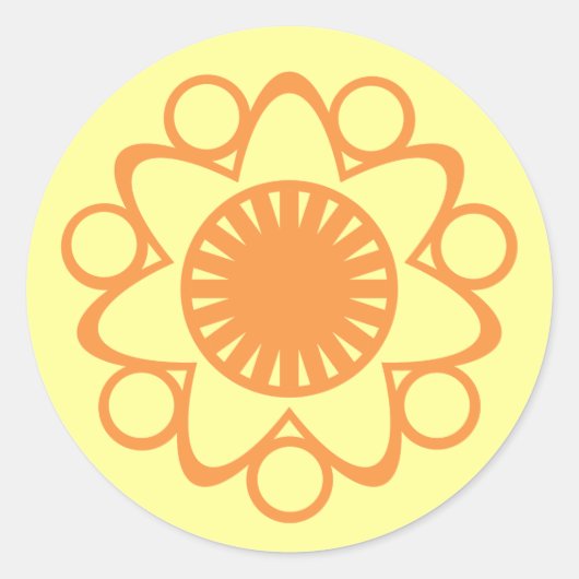 Éclat avec des stickers de fleurs de vie, orange (Devant)