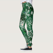 Éclat de neige de Noël vert motif leggings (Gauche)