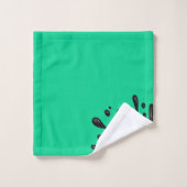 Éclat d'encre noire sur Emerald Green (Gant de toilette)