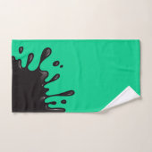 Éclat d'encre noire sur Emerald Green (Serviette à main)