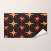 Éclat d'étoile orange et ambre Mid Century Modern (Serviette à main)