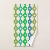 Éclats de milieu de siècle sur un motif ogee vert (Serviette à main)