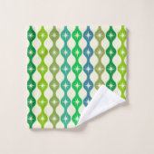 Éclats de milieu de siècle sur un motif ogee vert (Gant de toilette)