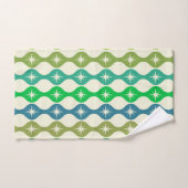 Éclats de milieu de siècle sur un motif ogee vert (Serviette à main)