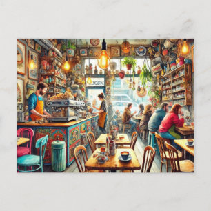 Eclectic Cafe in de Mok van Melbourne Briefkaart