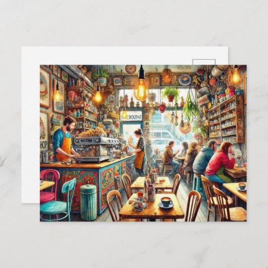 Eclectic Cafe in de Mok van Melbourne Briefkaart (Voorkant / Achterkant)