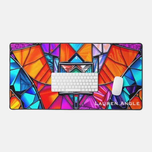 Eclectic Geometric Mosaic Tile Office (Clavier et souris)