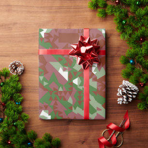 Eclectic Mod Retro Geometrisch Kerstpatroon Cadeaupapier