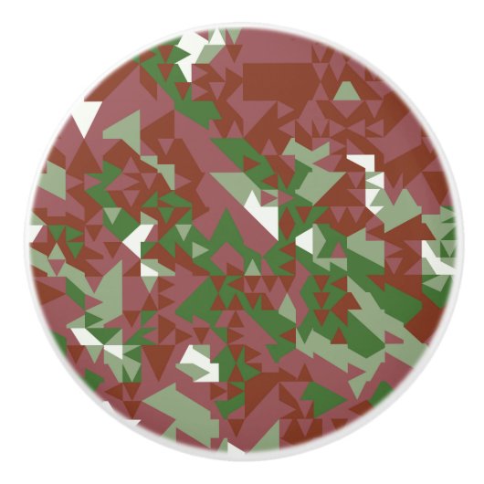 Eclectic Mod Retro Geometrisch Kerstpatroon Keramische Knop (Voorkant)