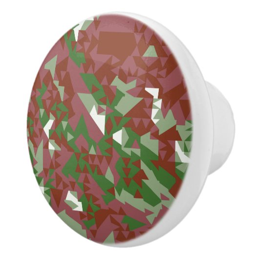 Eclectic Mod Retro Geometrisch Kerstpatroon Keramische Knop (Rechts)