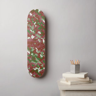 Eclectic Mod Retro Geometrisch Kerstpatroon Skateboard