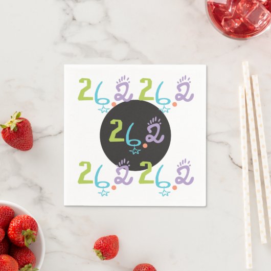 Éclectique 26.2 Serviettes en papier à thème marat (En situation)