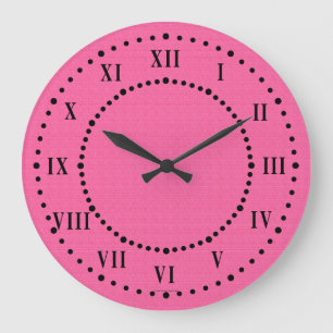 Eclectique rose Satin Look Roman Numéros Horloge m