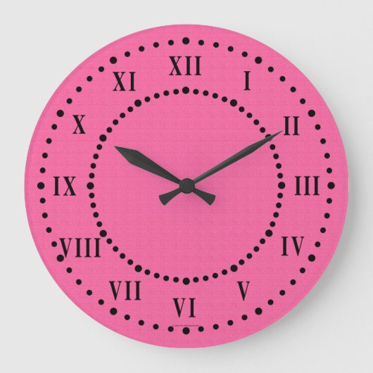 Eclectique rose Satin Look Roman Numéros Horloge m (Recto)