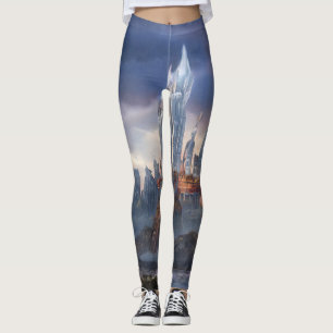 Eclectisch bloemig, tropisch naadloos patroon leggings