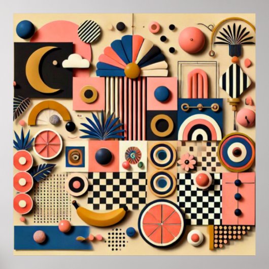 Eclectisch maximalisme kunst poster (Voorkant)