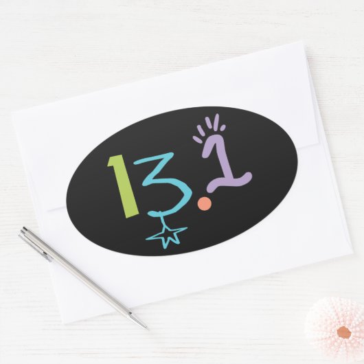 Eclectische 13.1 halve marathon Sticker (Envelop)