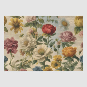 Eclectische bloemen oud schrijfpapier tissuepapier