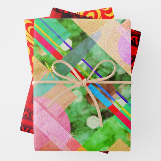 Eclectische cyber Kente op Kent Pattern sampler Inpakpapier Vel (In situ)