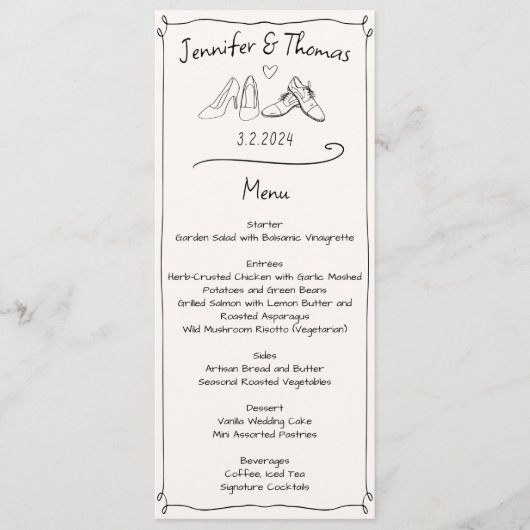 Eclectische Hand Getrokken Doodle Trouwschoenen Me Programma (Voorkant)