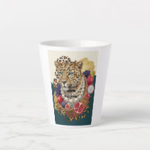 Eclectische Luipaard met Parels Latte Mok, Chic Ma