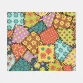 Eclectische Patchwork: Diverse Patroon Mix Fleece Deken (Voorkant (Horizontaal))