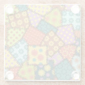 Eclectische Patchwork: Diverse Patroon Mix Glazen Onderzetter (Achterkant)