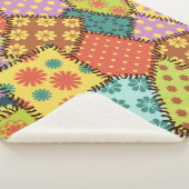 Eclectische Patchwork: Diverse Patroon Mix Sherpa Deken (3/4)