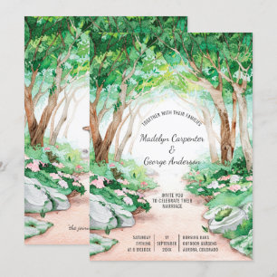 Eclectische Romance - Forest Woodland Path Wedding Kaart