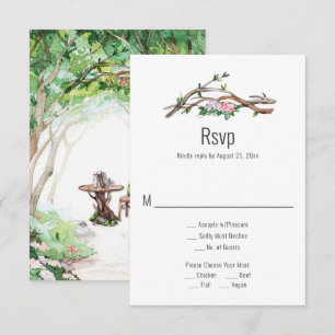 Eclectische Romance - Woodland Path Wedding RSVP Kaartje