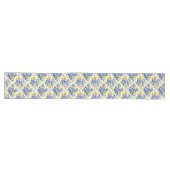 Eclectische schoonheid: Franse Blue & Lemon Shabby Lange Tafelloper (Horizontaal)