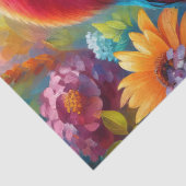 Eclectus Parrot Kleurrijke Bloemen Decoupage Tissuepapier (Detail)