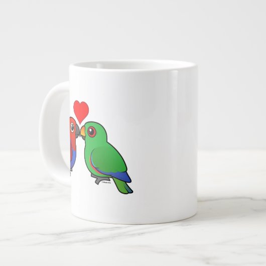 Eclectus Parrots in Love Extra Grote Beker (Voorkant links)