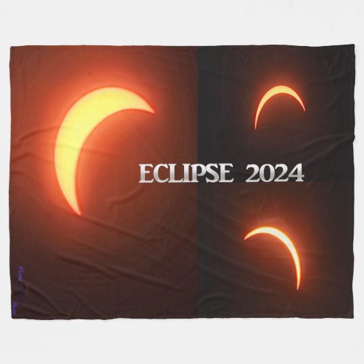 Eclipse 2024 fleece deken (Voorkant (Horizontaal))