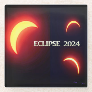 Eclipse 2024 glazen onderzetter