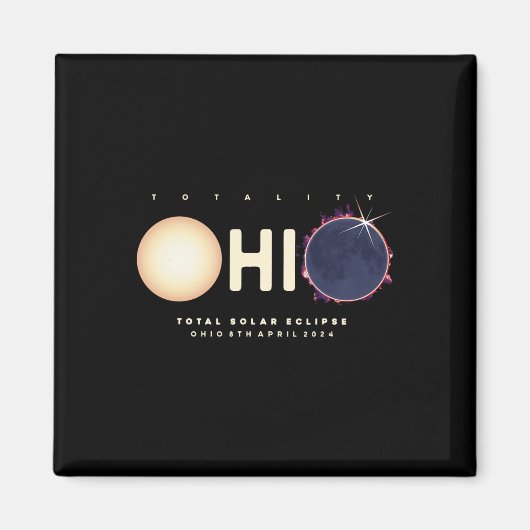Eclipse 2024 Ohio Total Eclipse Astronomy Graphic Magneet (Voorkant)