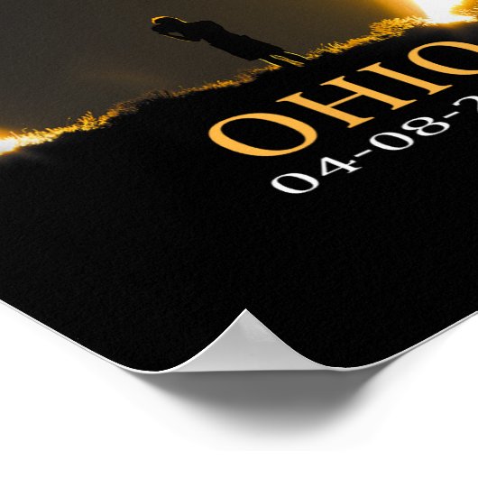 Eclipse 2024 Ohio Totale Zonsverduistering 1 Poster (Hoek)