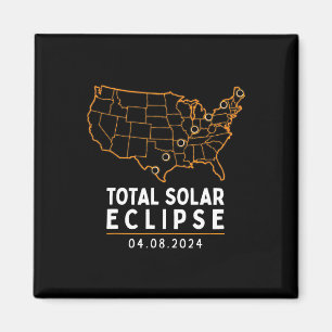 Eclipse 2024 Party America Totality Total USA Kaar Magneet