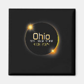 Eclipse 2024 Shirt State Ohio Totale Zonsverduiste Magneet (Voorkant)
