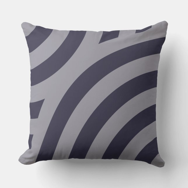 Eclipse blauw geometrisch cirkelvormig patroon kussen (Voorkant)