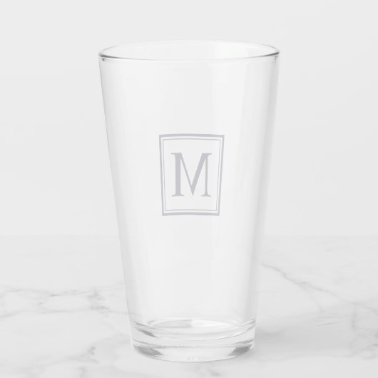 Eclipse Blue Square Personated Initiaal Monogram Glas (Achterkant)